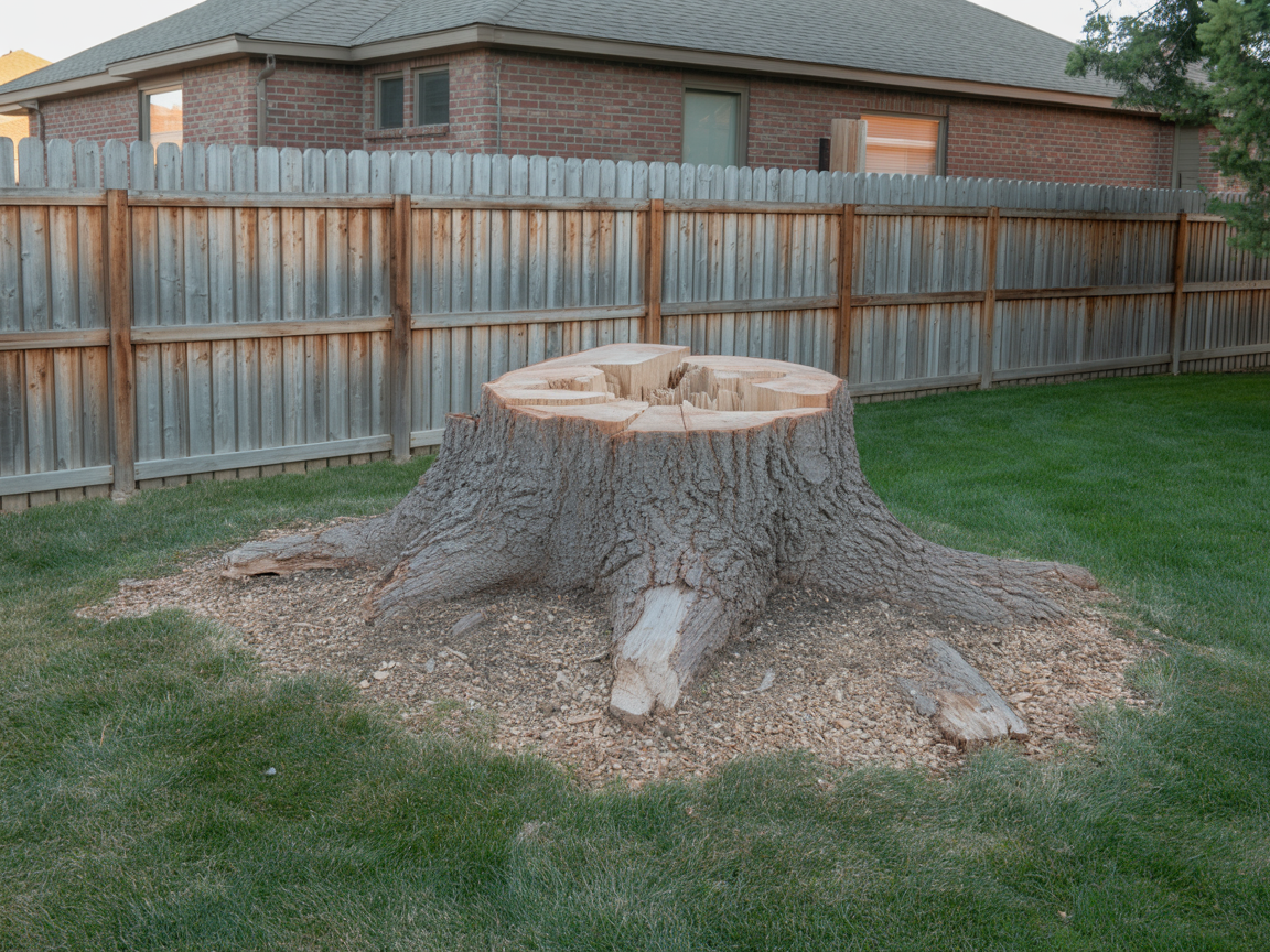 Before - Stump Grinding & Yard Restoration